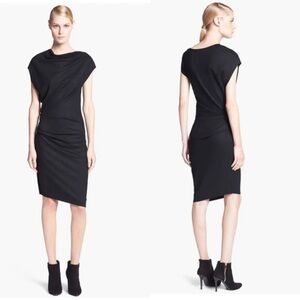Helmut Lang Sonar Wool Asymmetrical Dress